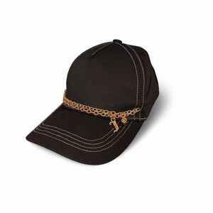 Juicy Couture Black Chain Charm Baseball Cap Y2K Adjustable Hat